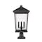 Z-Lite Beacon 3 Light Outdoor Pier Mounted Fixture, Black & Clear Beveled 568PHXLR-533PM-BK - alternate 4